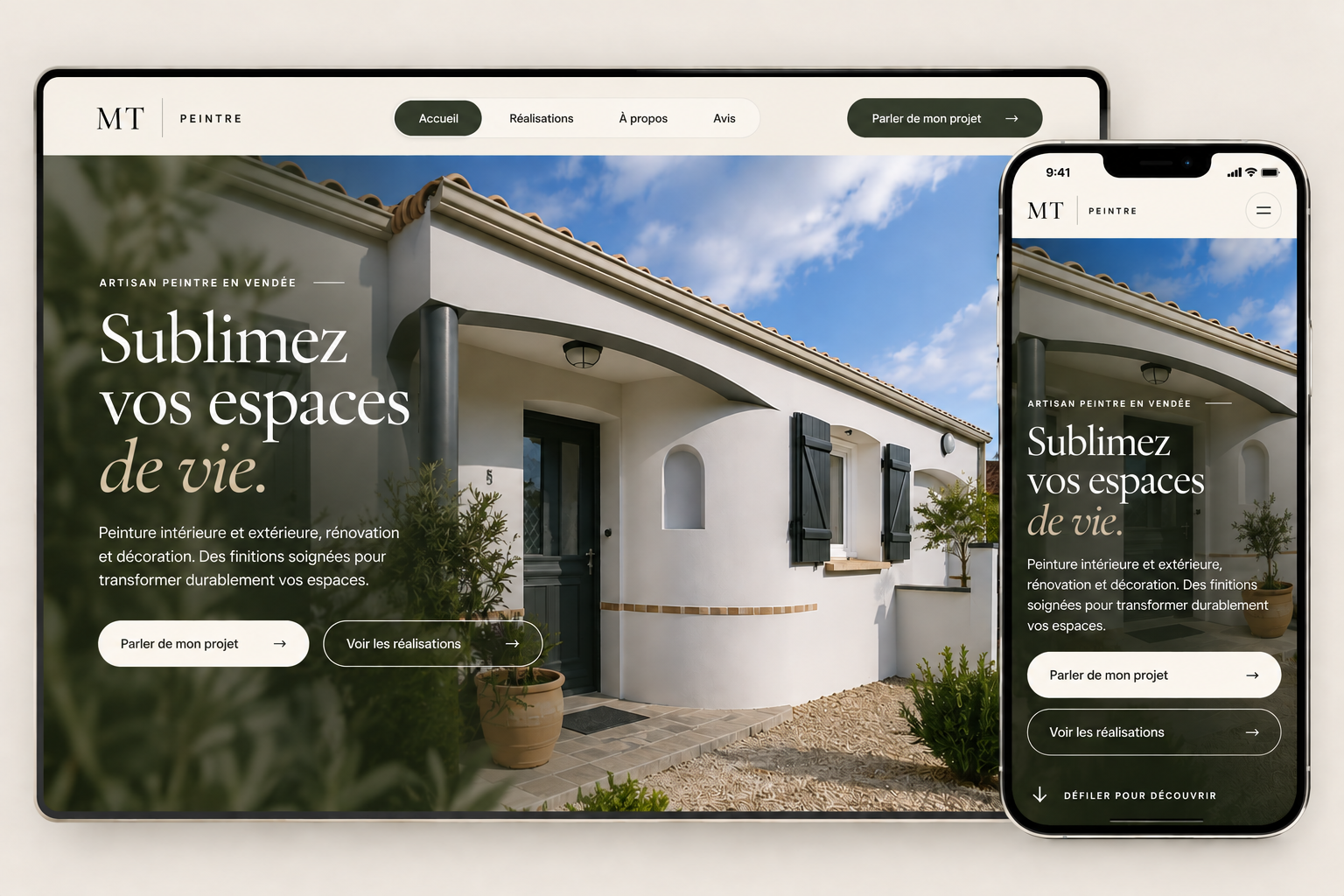Site Artisan Peintre — Démo interactive